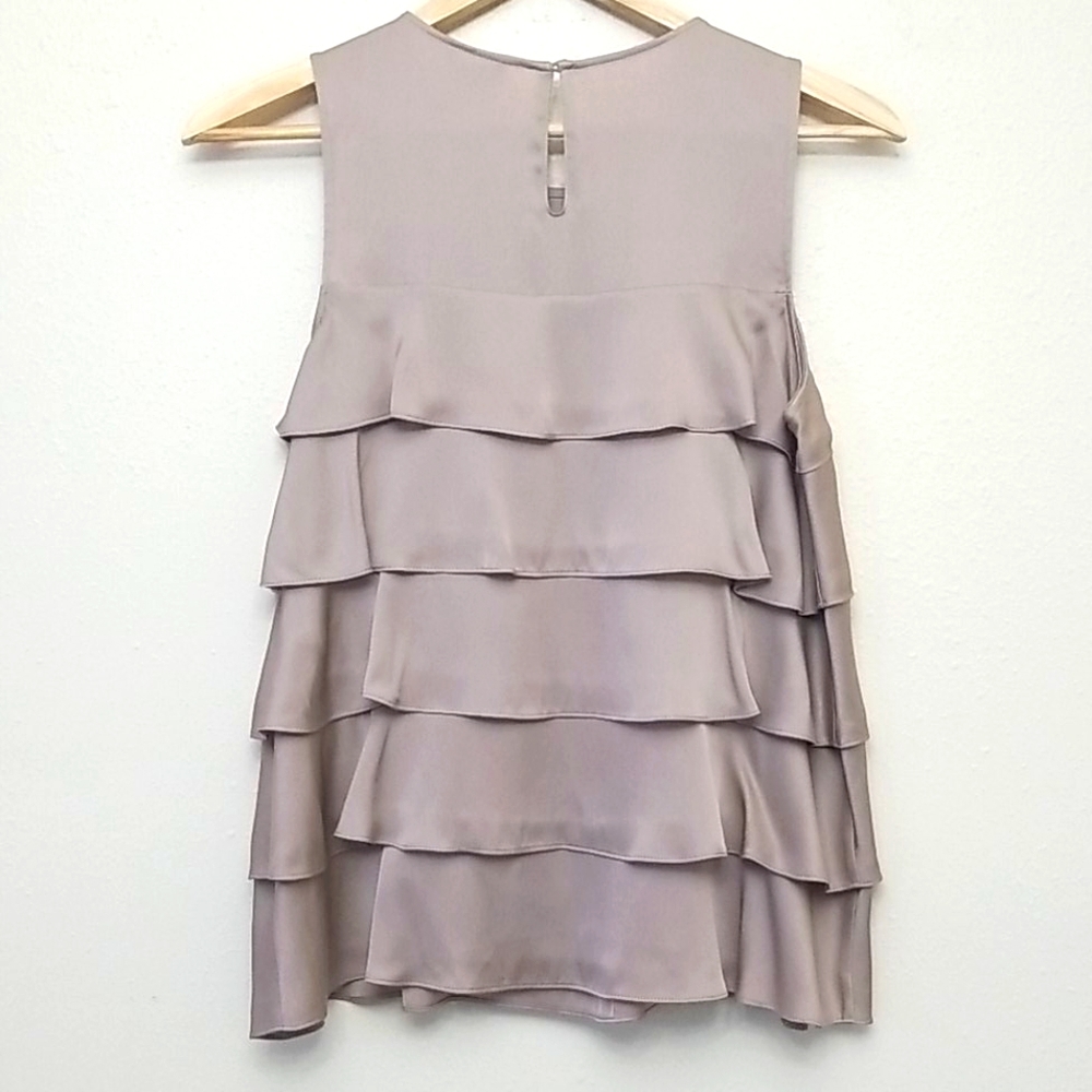 Theory Silk Ruffle Tank Top Small - Picture 2 of 5
